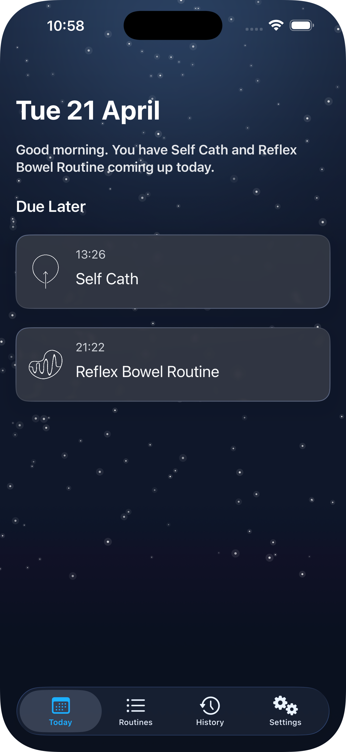 Hubly quiet time night screen
